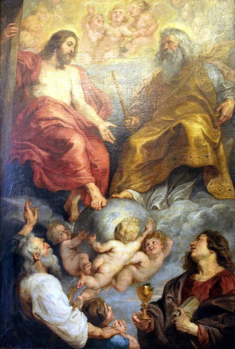 Isä Jumala ja Kristus pyhien Paavalin ja Johanneksen kanssa, 1616-1617 - Peter Paul Rubens