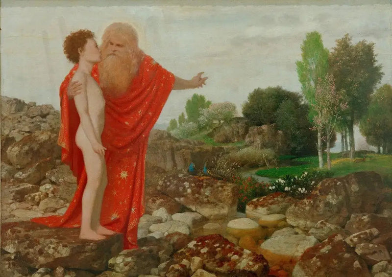 Jumala Isä näyttää Aadamille Paratiisin - Arnold Böcklin
