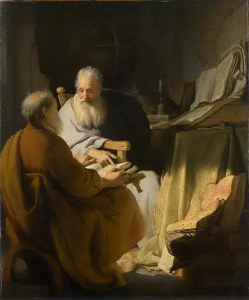 Riita kahden vanhuksen välillä - Rembrandt