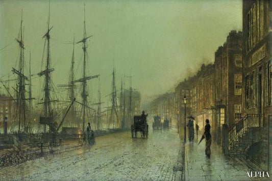 Docks de Glasgow - John atkinson grimshaw - Reproductions de tableaux et peintures haut de gamme