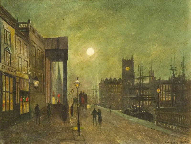 Liverpoolin satamat (taulu 3/5) - John Atkinson Grimshaw