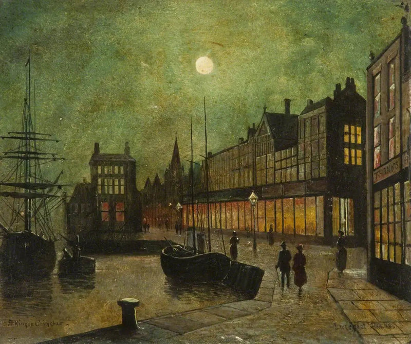 Liverpoolin satama-alueet (taulu 5/5) - John Atkinson Grimshaw