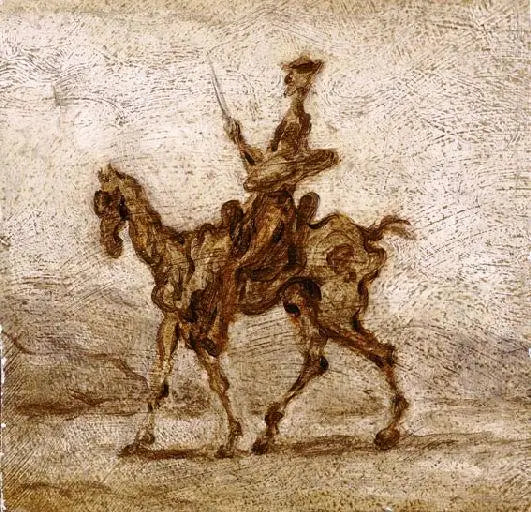 Don Quijote ratsain - Honoré Daumier