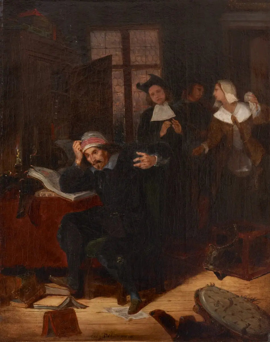 Don Quijote kirjastossaan - Eugène Delacroix