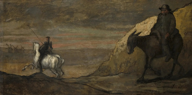 Don Quijote ja tuulimyllyt - Honoré Daumier