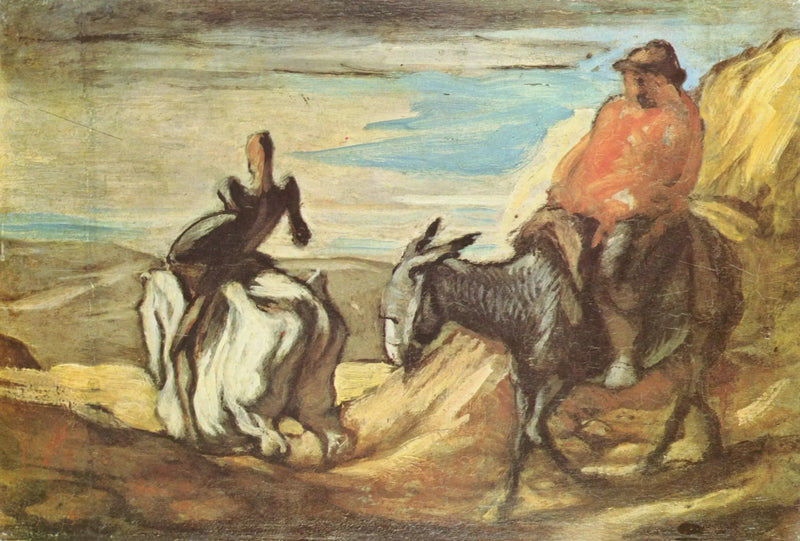 Don Quijote ja Sancho Panca vuoristossa - Honoré Daumier