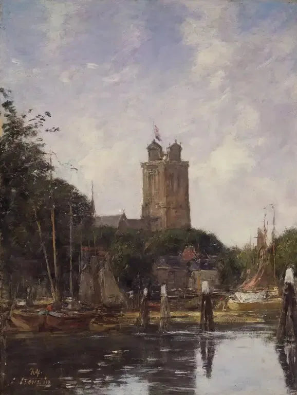 Dordrecht, Grote Kerk kanavalta - Eugène Boudin