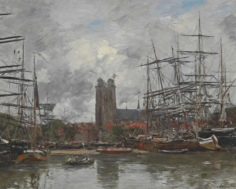 Dordrecht - Sataman näkymä - Eugène Boudin