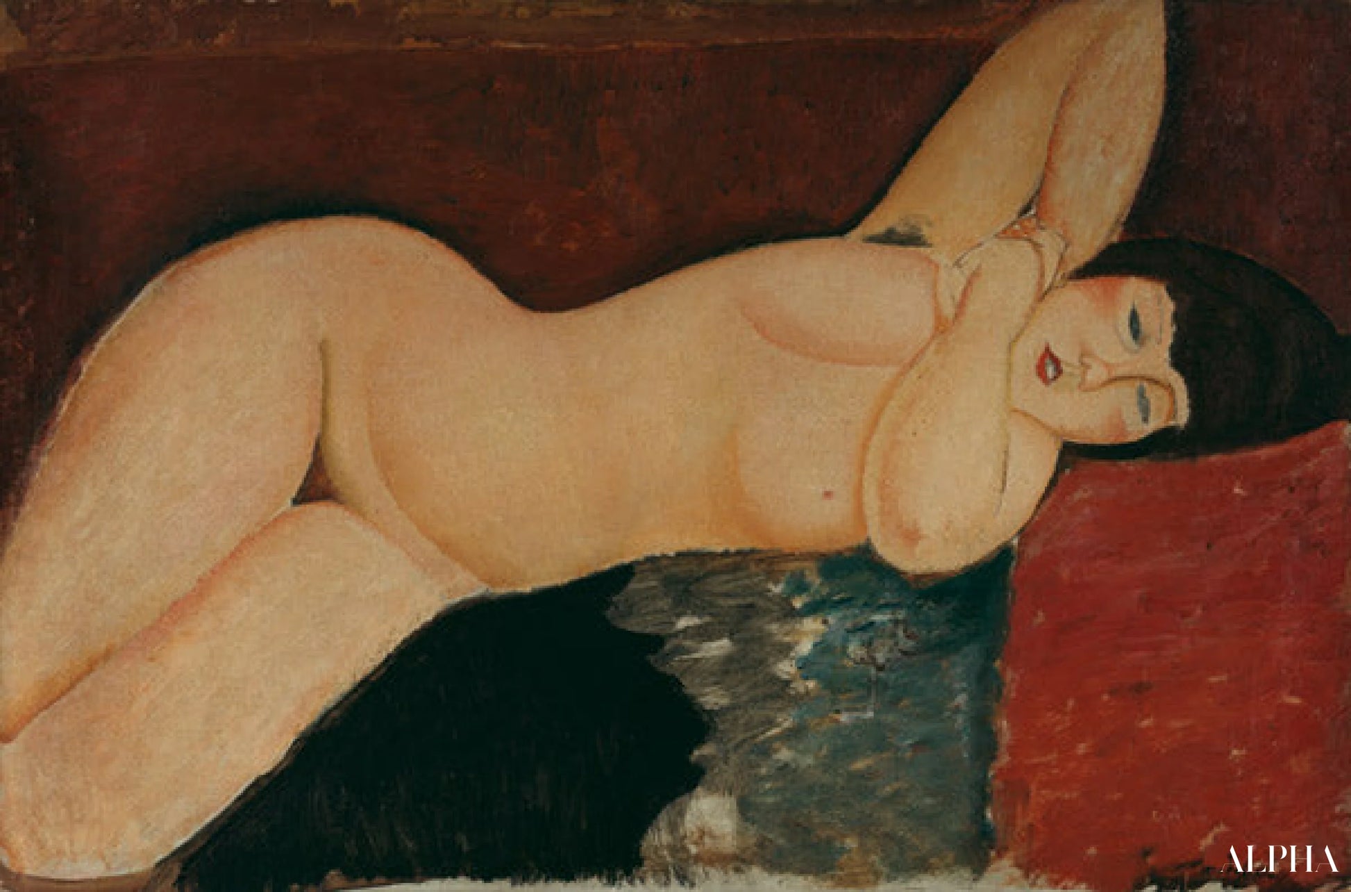 "Nukkua alasti - Amedeo Modigliani - Korkealaatuiset taulujen ja maalauksien reproduktiot"