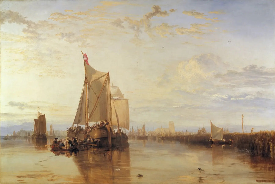 Dort, tai Dordrecht: Dort-pakettivene Rotterdamista tyynessä - J. M. W. Turner