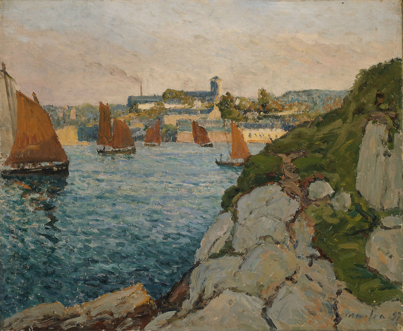 Douarnenezin valaistu kaupunki - Maxime Maufra