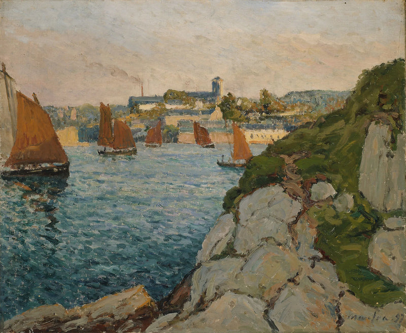 Douarnenezin valaistu kaupunki - Maxime Maufra