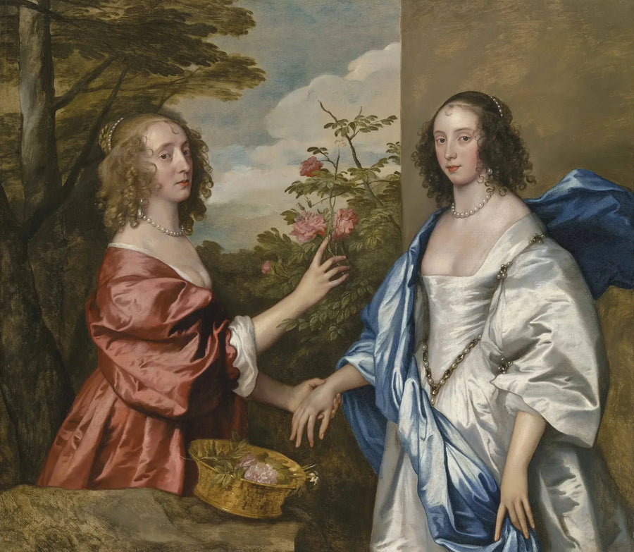 Kaksinkertainen muotokuva Anne Manchesterin kreivitärstä ja hänen tyttärestään Anne Cavendishistä, Lady Rich - Antoine van Dyck