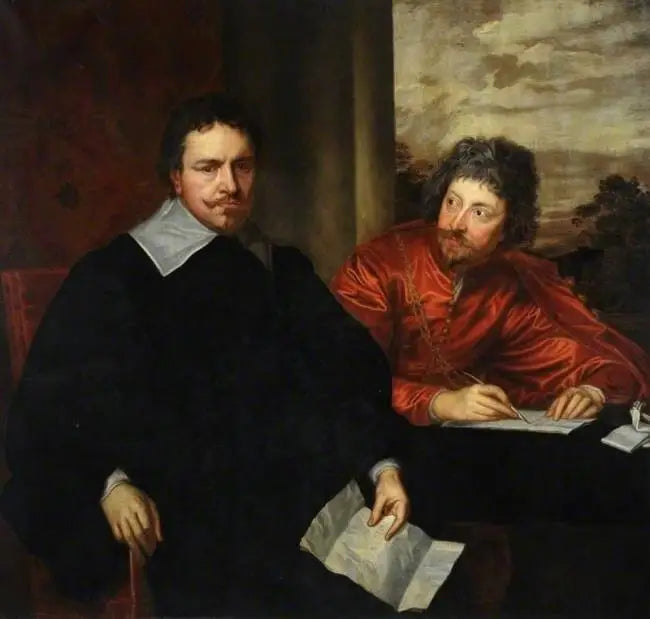 Kaksinkertainen muotokuva Thomas Wentworthistä, ensimmäisestä Straffordin kreivistä (1593-1641), hänen sihteeristään Sir Philip Mainwaringista (1589-1661) - Antoine van Dyck
