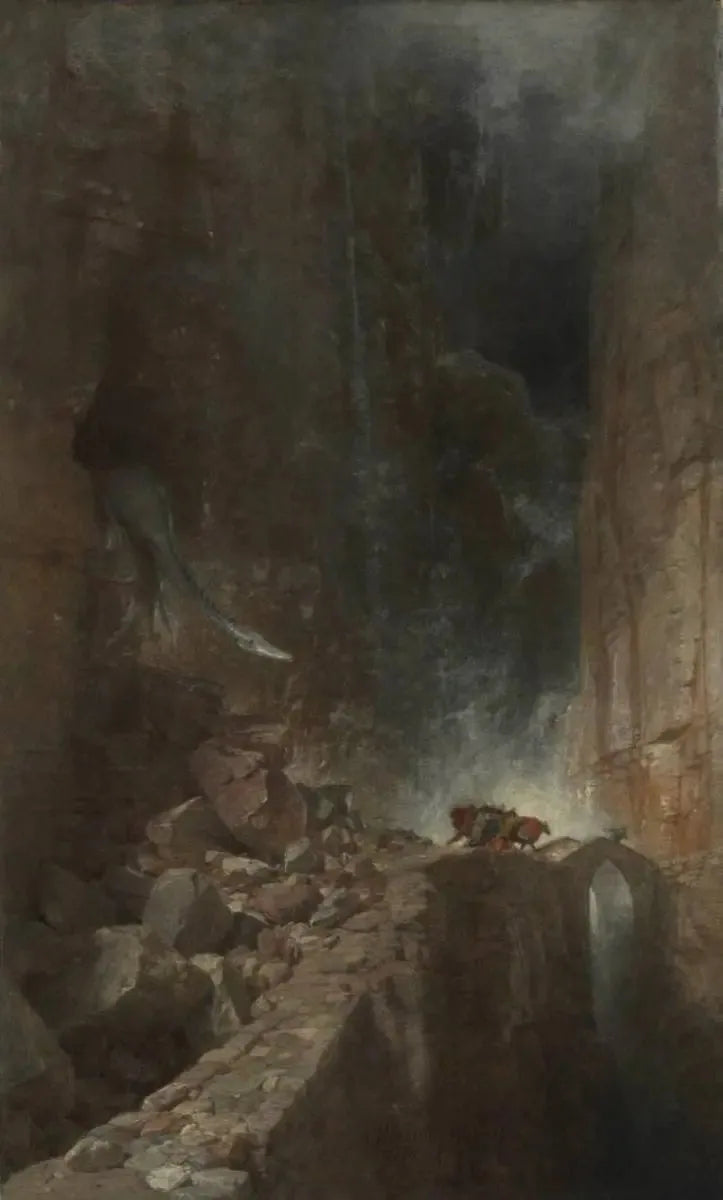 Lohikäärme kallionkielekkeellä - Arnold Böcklin