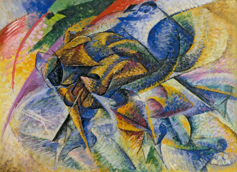 Pyöräilijän dynaamisuus - Umberto Boccioni