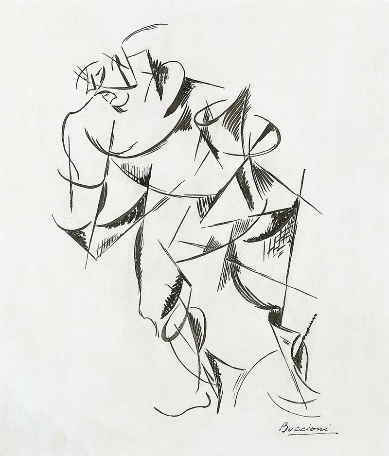 Ihmisen kehon dynaamisuus : Boxer - Umberto Boccioni