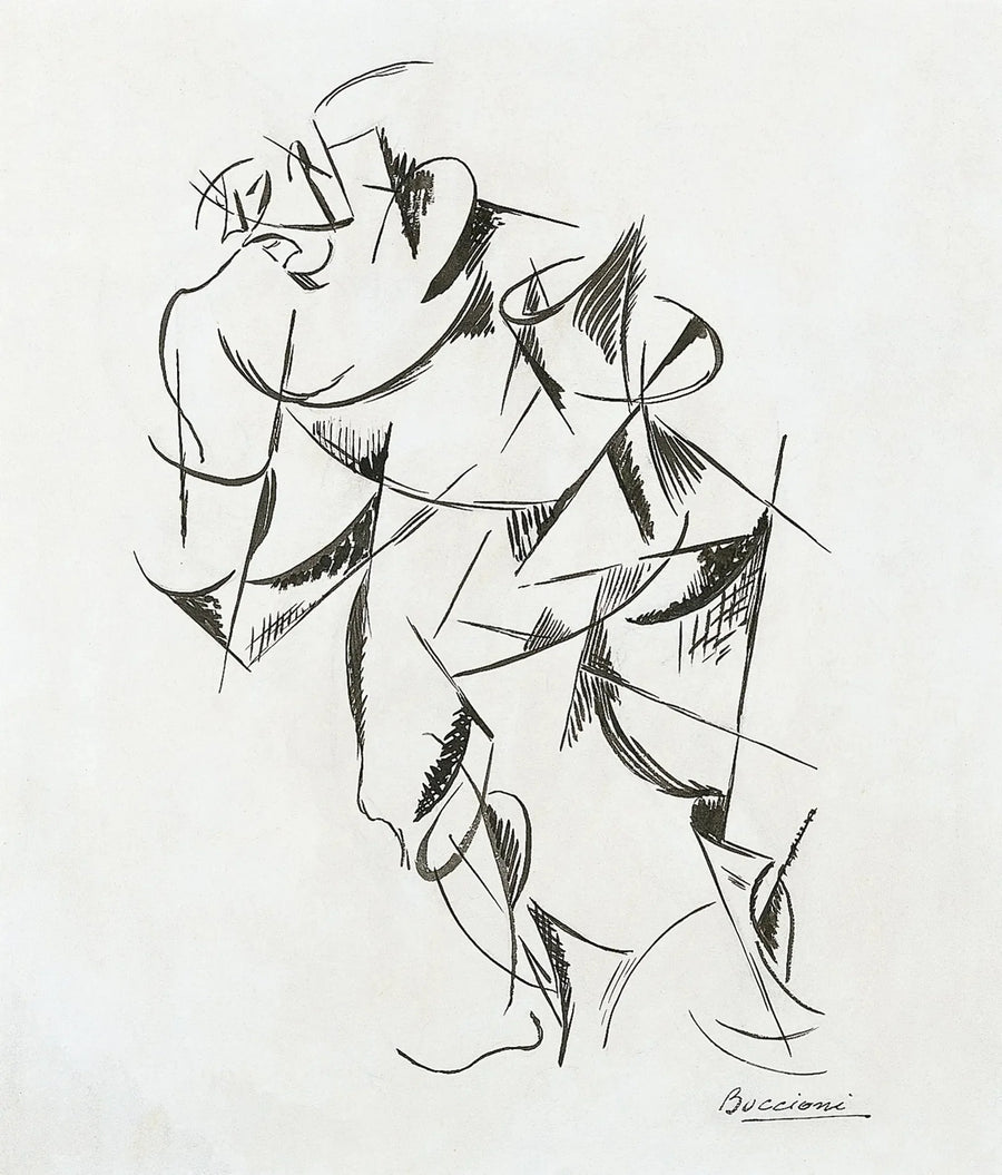 Ihmisen kehon dynaamisuus : Boxer - Umberto Boccioni