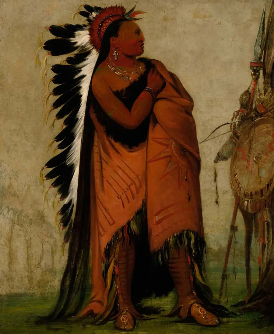 Eé-hee-a-duck-cée-a, Se joka sitoo hiuksensa etukäteen - George Catlin