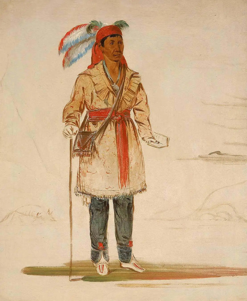 Ee-tów-o-kaum, joen molemmin puolin, heimojohtaja - George Catlin