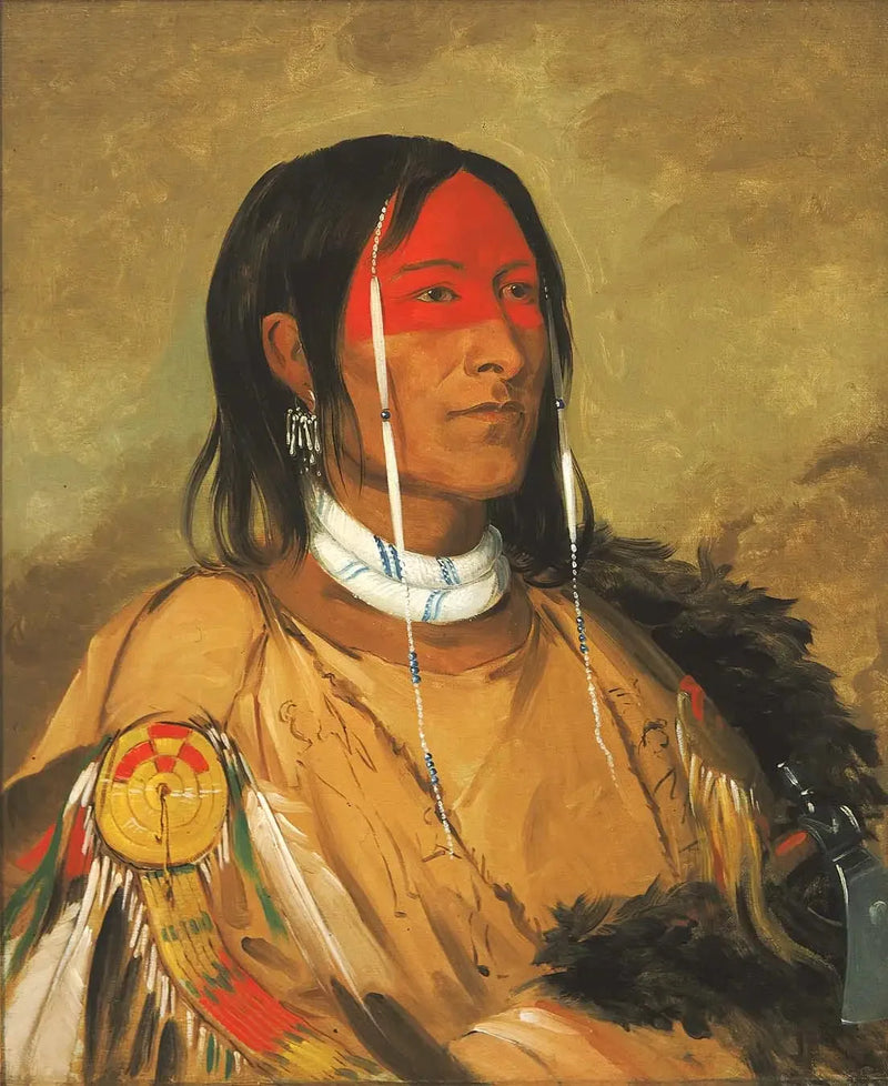 Eeh-tow-wées-ka-zeet, Se, jolla on silmät takanaan (tunnetaan myös nimellä Katkennut käsi), rohkea merkittävä - George Catlin
