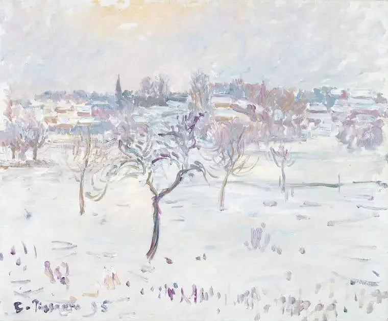 Lumisate Éragnyssä, omenapuun kanssa - Camille Pissarro