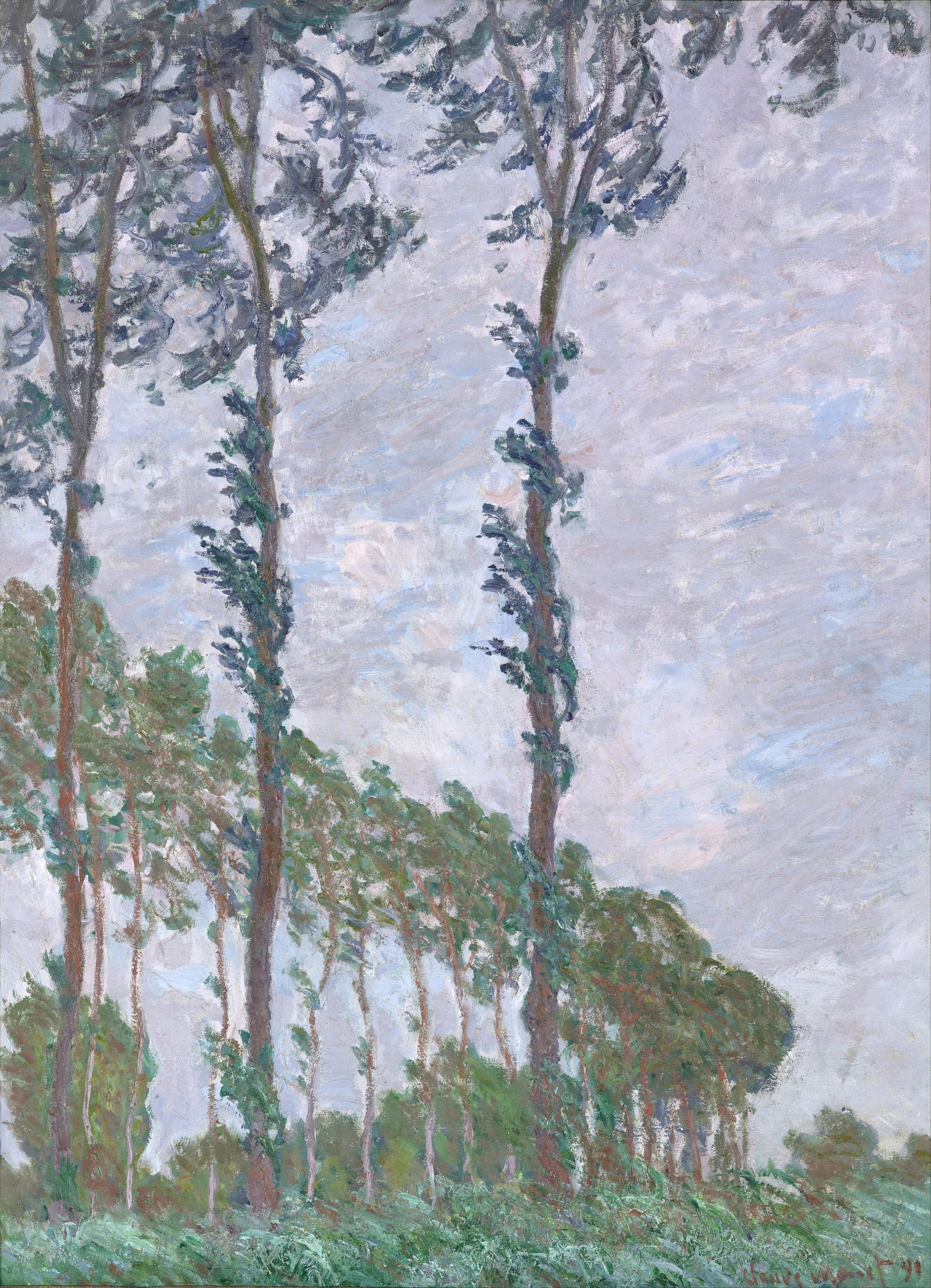 Effet de vent, série des Peupliers de Claude Monet, 1891 – musée d’Orsay RF 2002 30, Wildenstein 1302