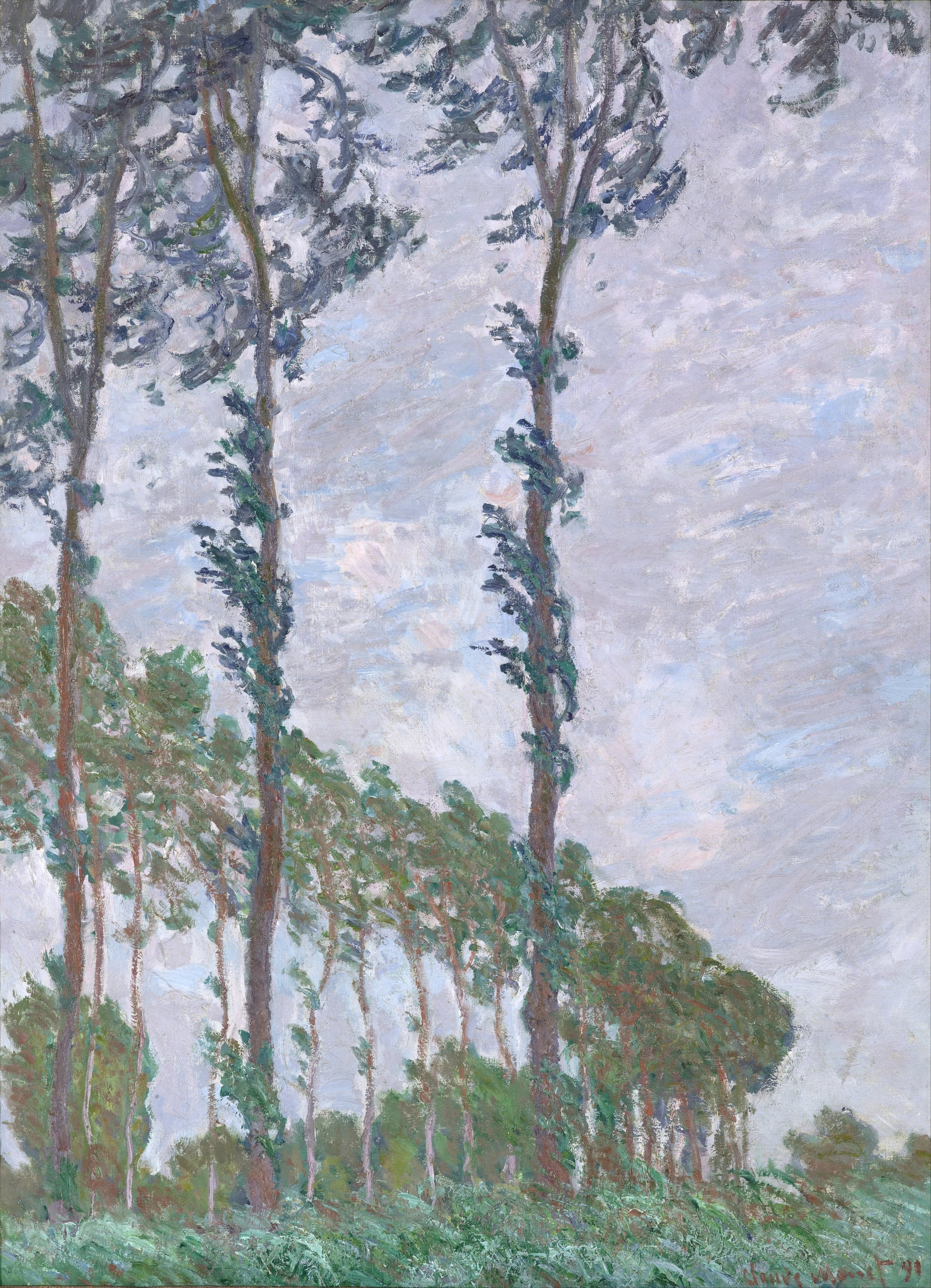 Effet de vent, série des Peupliers de Claude Monet, 1891 – musée d’Orsay RF 2002 30, Wildenstein 1302