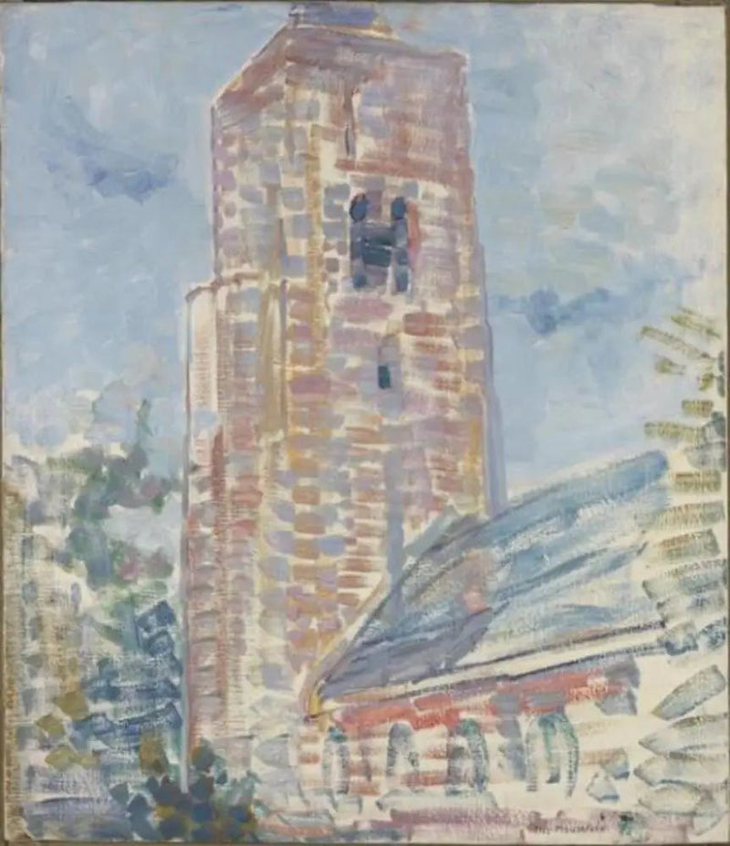 Oostkapellen kirkko, laiva ja torni - Piet Mondrian