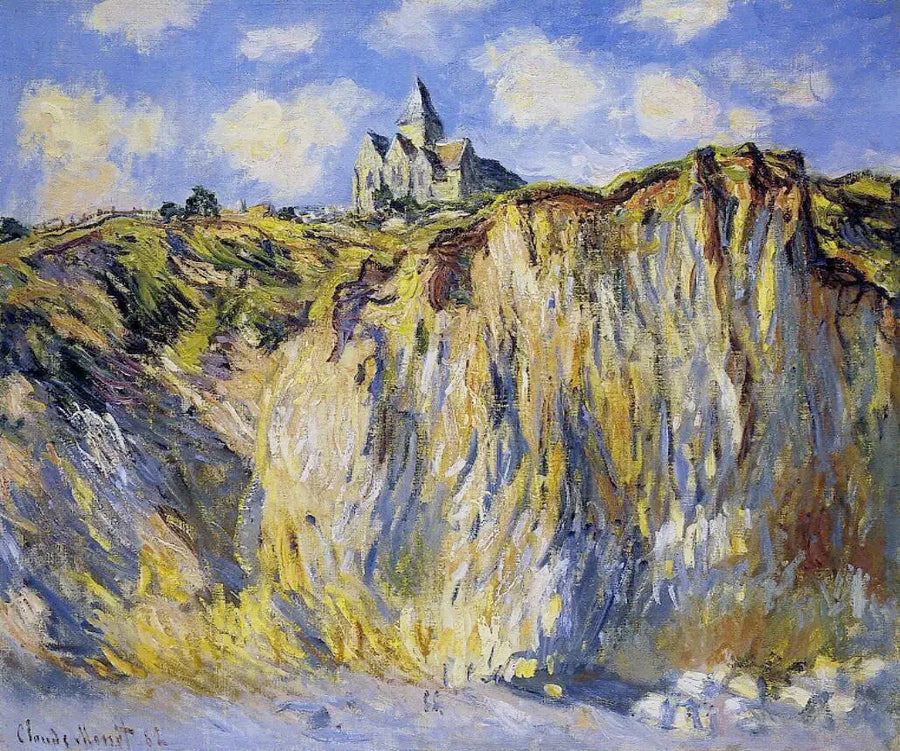 Varengevillen kirkko, aamun vaikutelma - Claude Monet