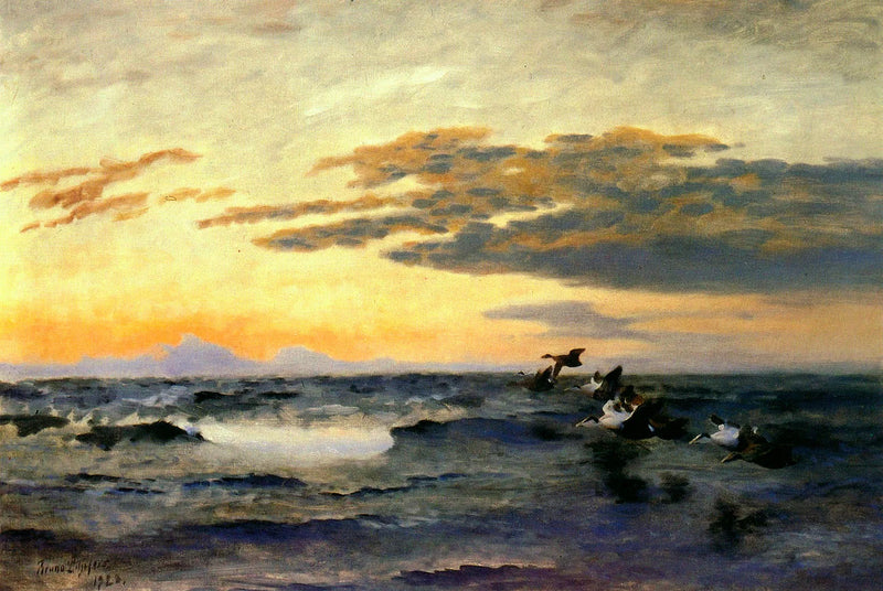 Haahkoja auringonnousun aikaan - Bruno Liljefors