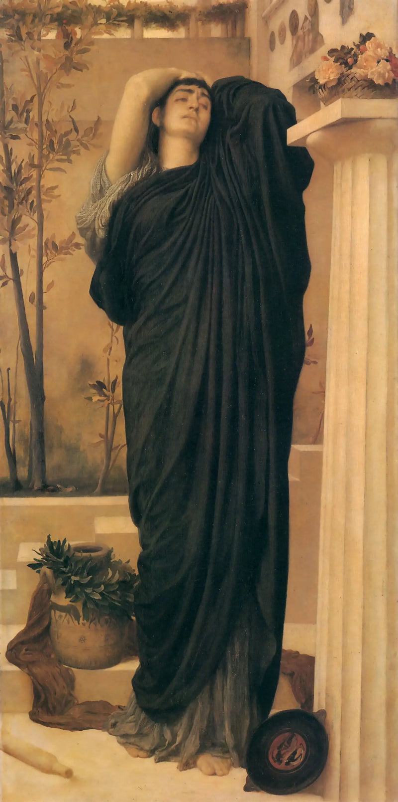Élektre Agamemnonin haudalla - Frederic Leighton