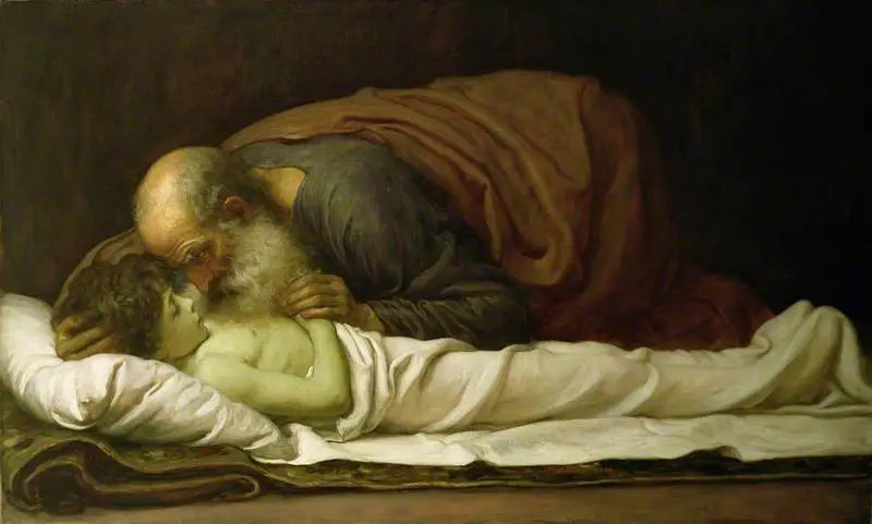 Élisée herättää Sunamiten pojan uudelleen - Frederic Leighton