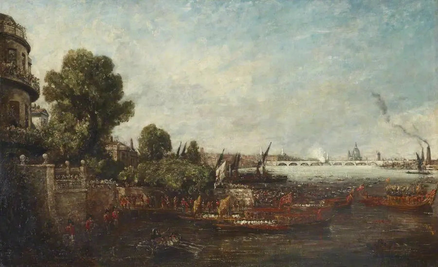 George IV:n lähtö Whitehallista: Waterloo-sillan avaaminen, 1817 - John Constable