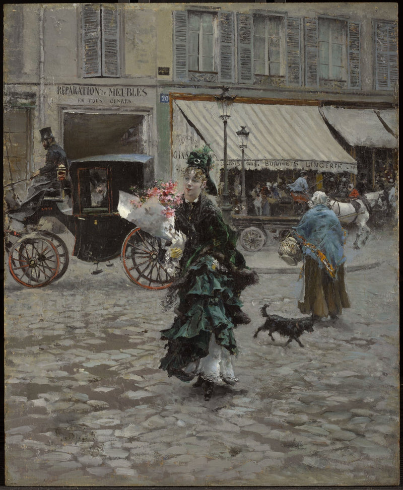 Ylitettäessä katua - Giovanni Boldini