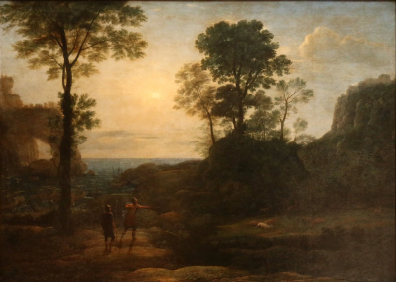 Enée metsästämässä peuraa Libyan rannikolla - Claude Lorrain