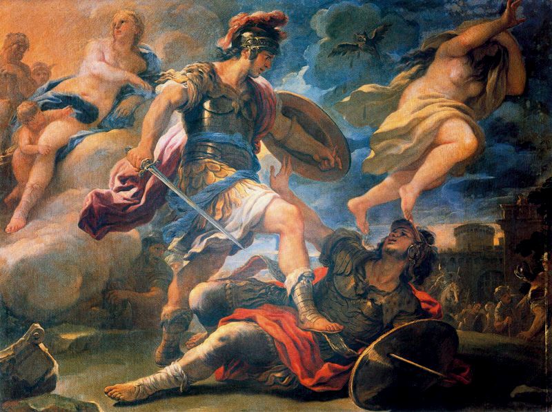 Énée ja Turnus - Luca Giordano