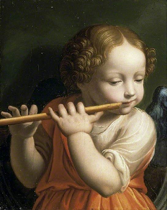 Enkelilapsi soittamassa huilua - Bernardino Luini