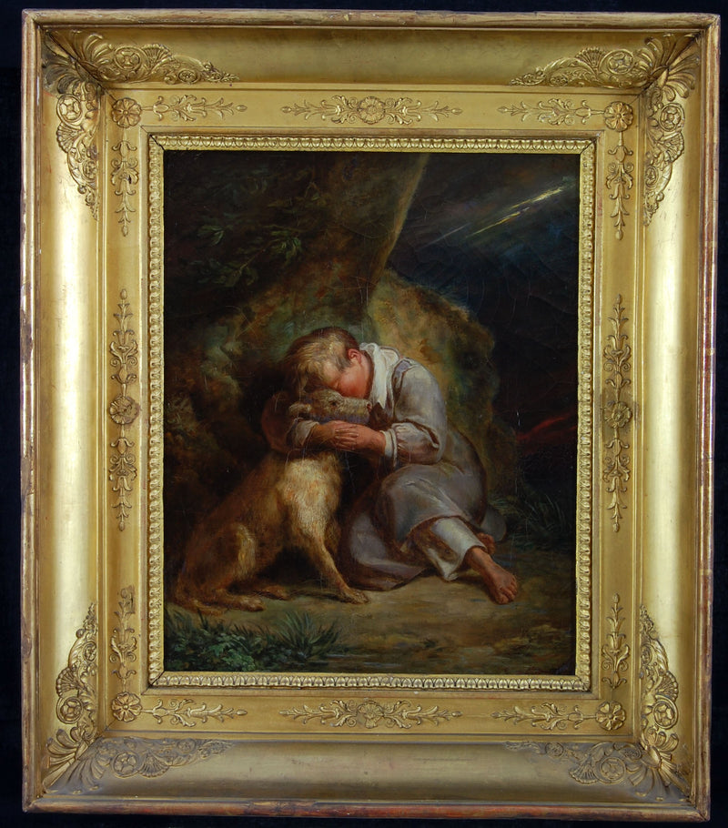 Lapsi koiran kanssa - Ary Scheffer
