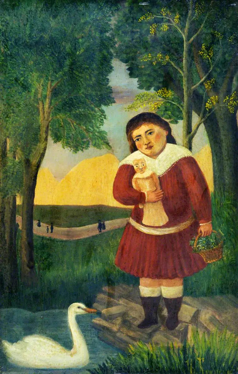 Lapsi lelulla maisemassa - Henri Rousseau