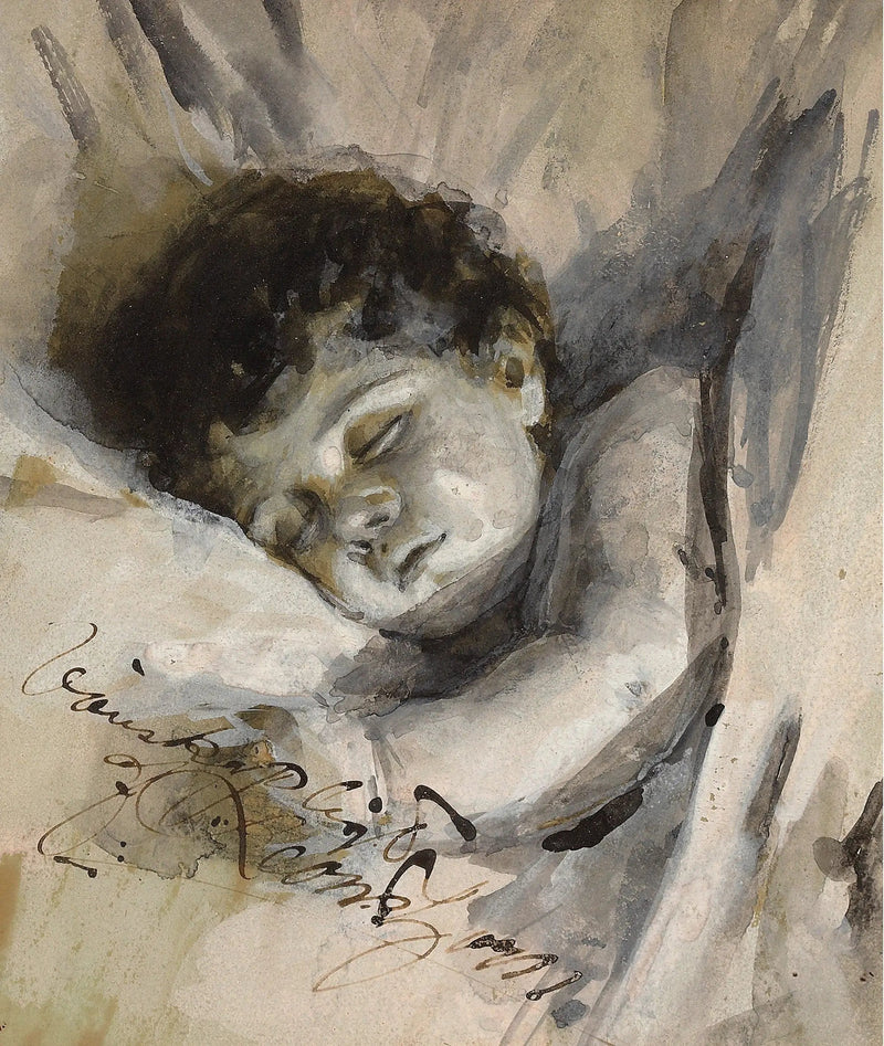 Nukkumassa oleva lapsi - Anders Zorn
