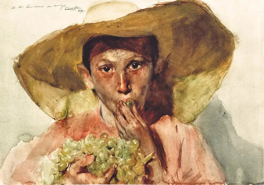 Viinirypäleitä syövä lapsi - Joaquín Sorolla