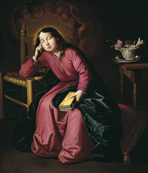 Nukkuva neitsyt lapsi - Francisco de Zurbarán