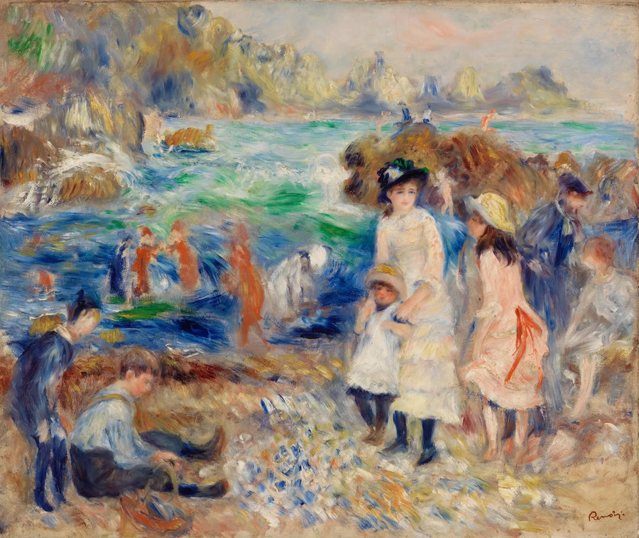 Lapset meren rannalla Guernseyssä - Pierre-Auguste Renoir