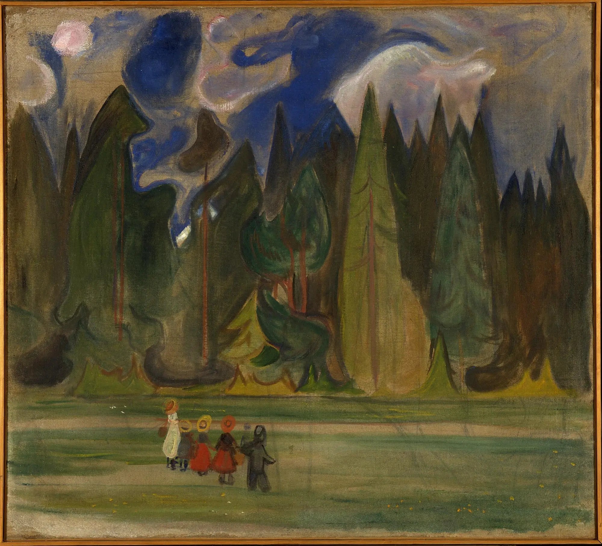 Enfants dans la forêt - Edvard Munch image 1 reproduction de peinture à l’huile