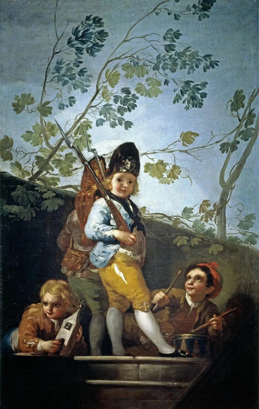Lapset leikkivät sotilaita - Francisco de Goya
