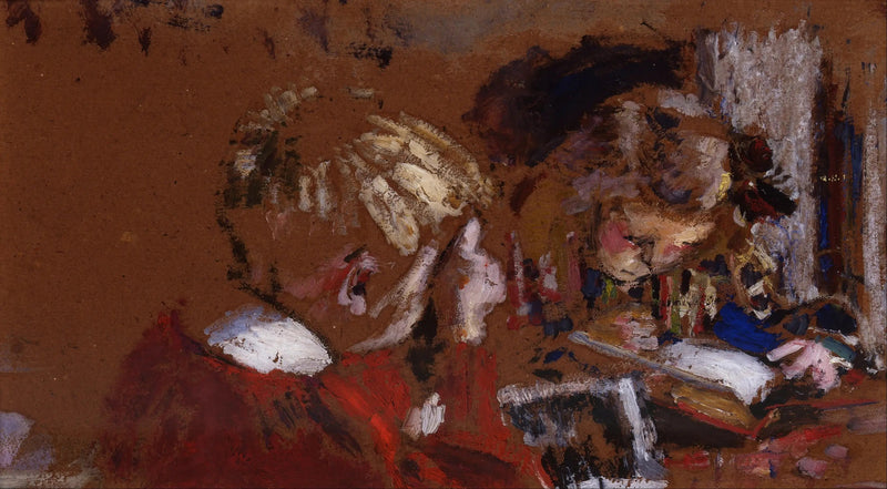 Lasten lukemassa, Jacques ja Annette Roussel - Édouard Vuillard