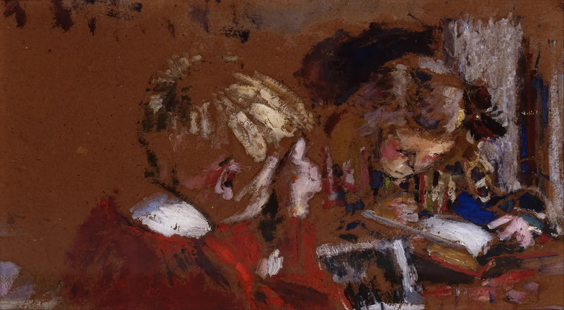 Lasten lukemassa, Jacques ja Annette Roussel - Édouard Vuillard
