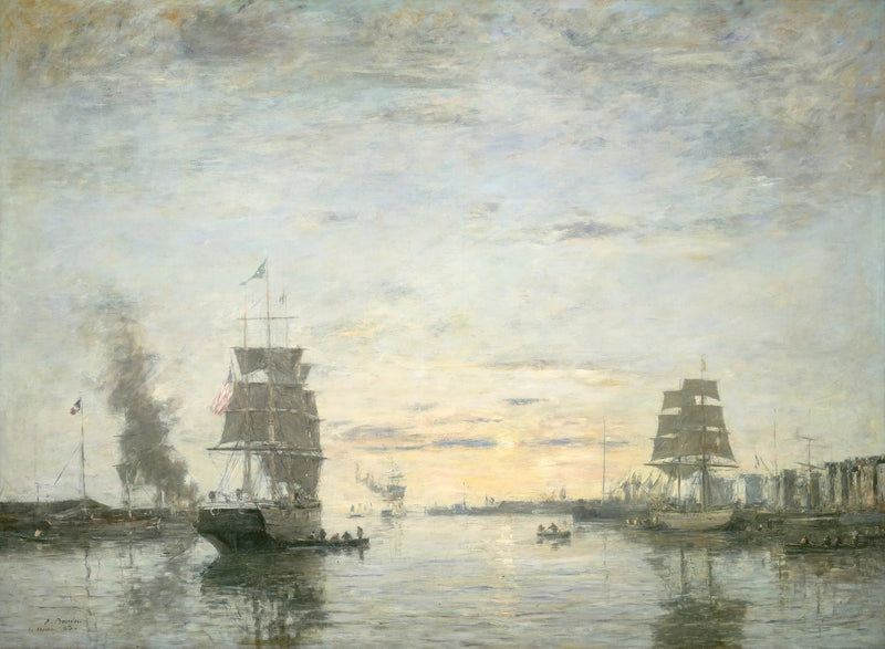 Le Havre -sataman sisäänkäynti - Eugène Boudin