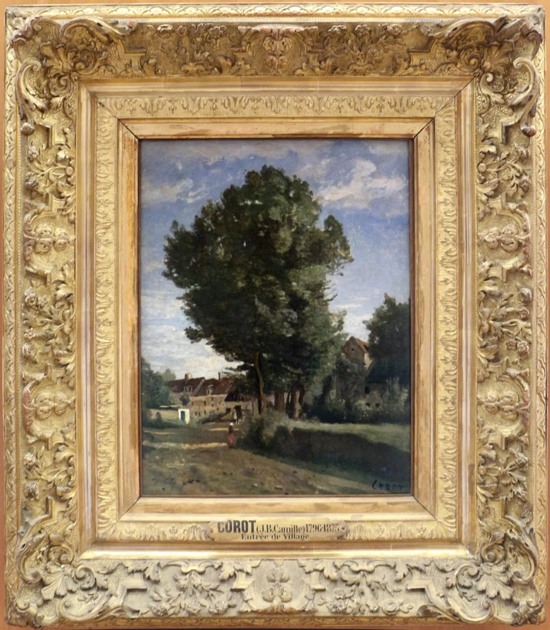 Kylän sisäänkäynti - Jean-Baptiste Camille Corot